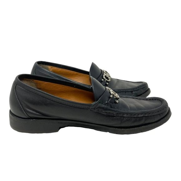 Salvatore Ferragamo Gancini Black Leather Horse Bit Moc Toe Loafer - Size 8 main image 7